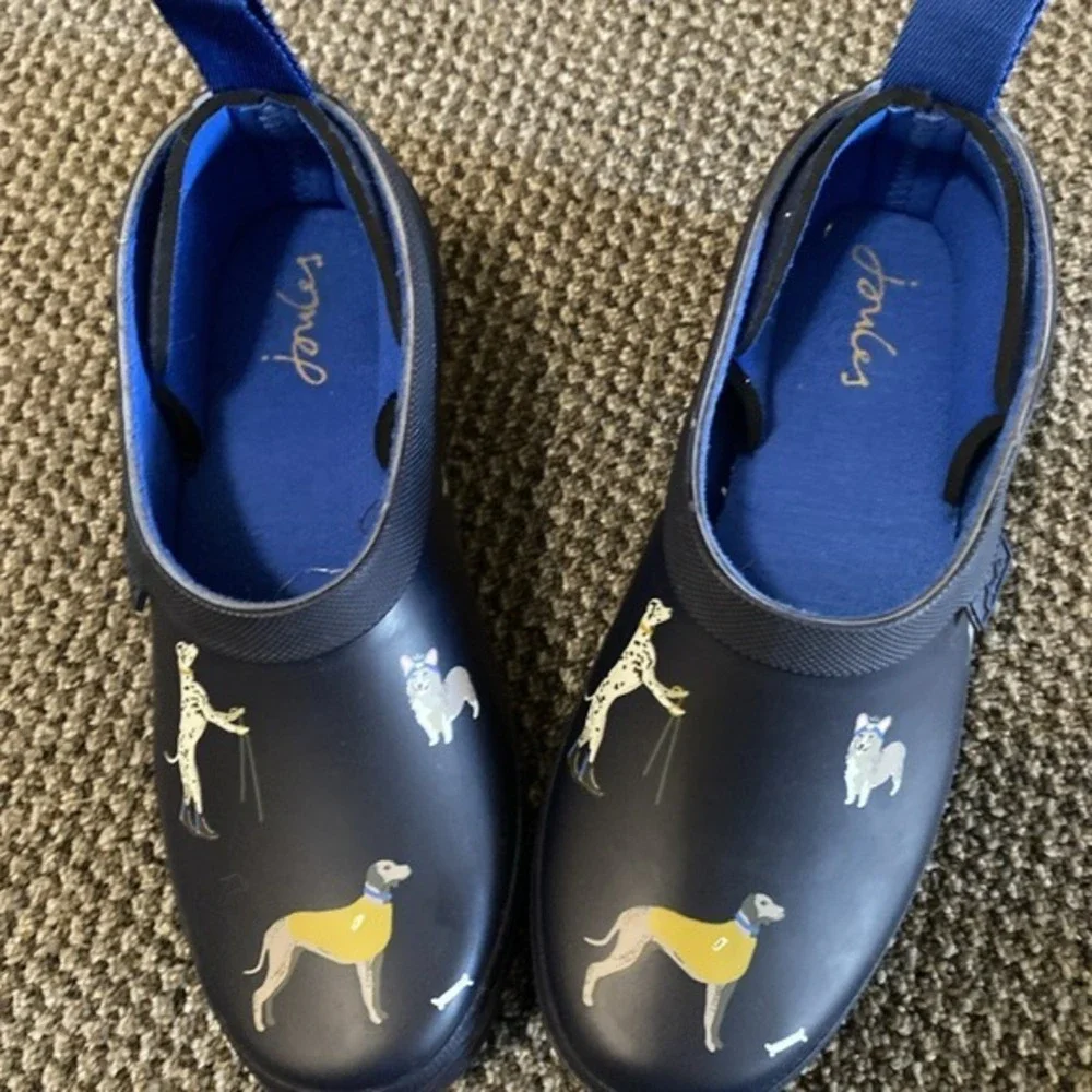 joules rain boots women's size 5 Dog Print/blue          ‎   3672